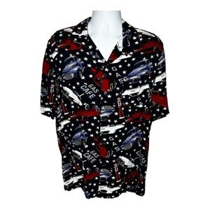 George Casual Black and Red Button Down Shirt